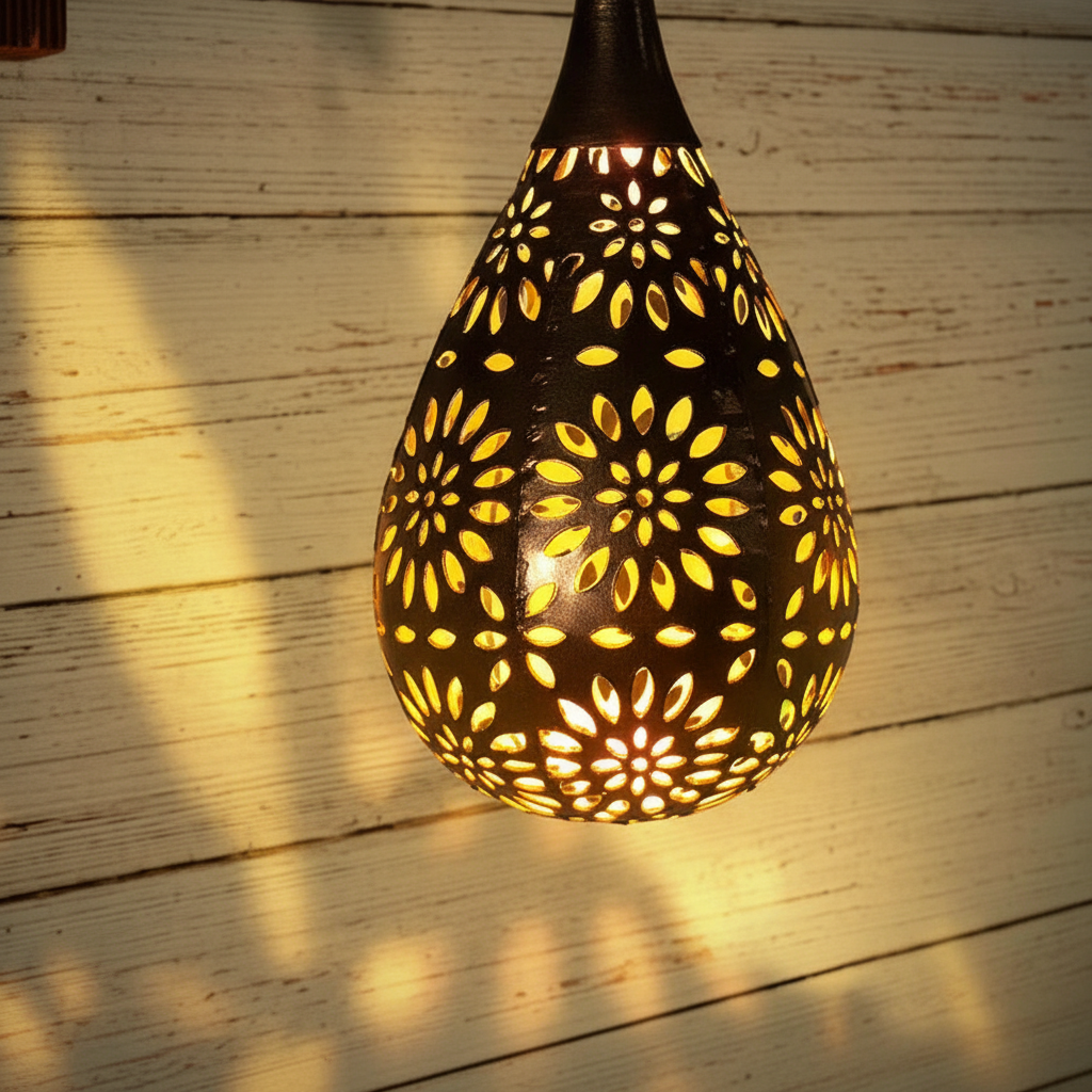 Hanglamp op Zonne-energie voor Tuin Terras Pad Verlichting Roestvrij Staal Weerbestendig LED Buitenlamp | Sansoti