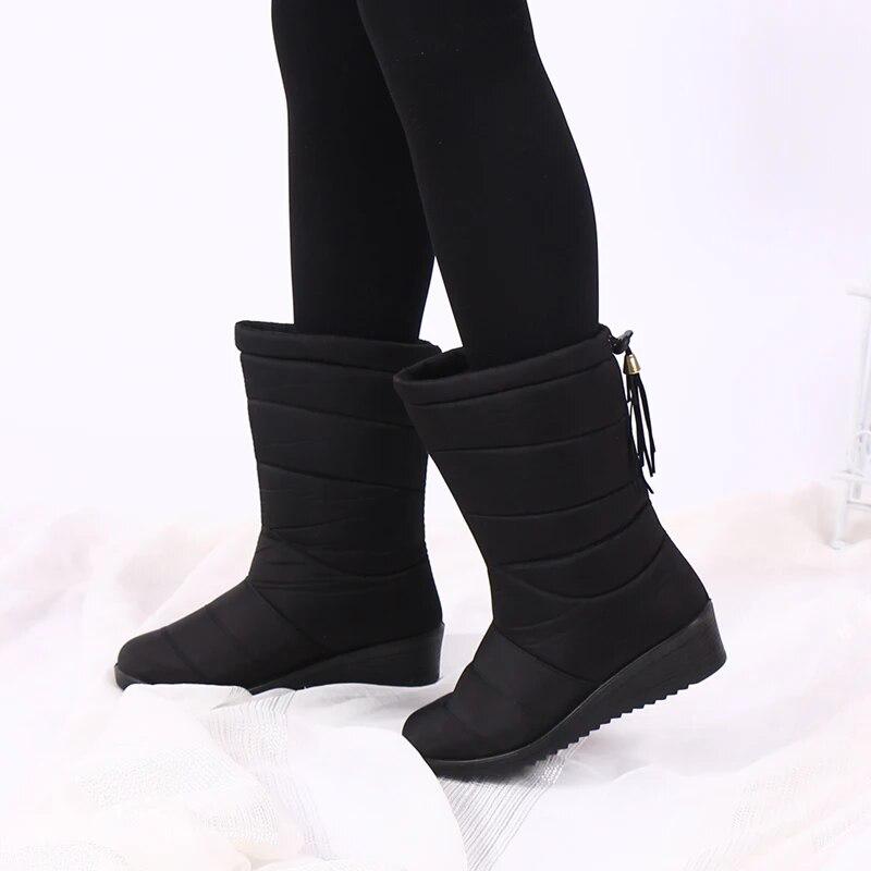 Lined Waterproof Winter Boots for Women with Non-Slip Sole – Warm Polyester Snow Boots for Wide Feet | Sansoti
