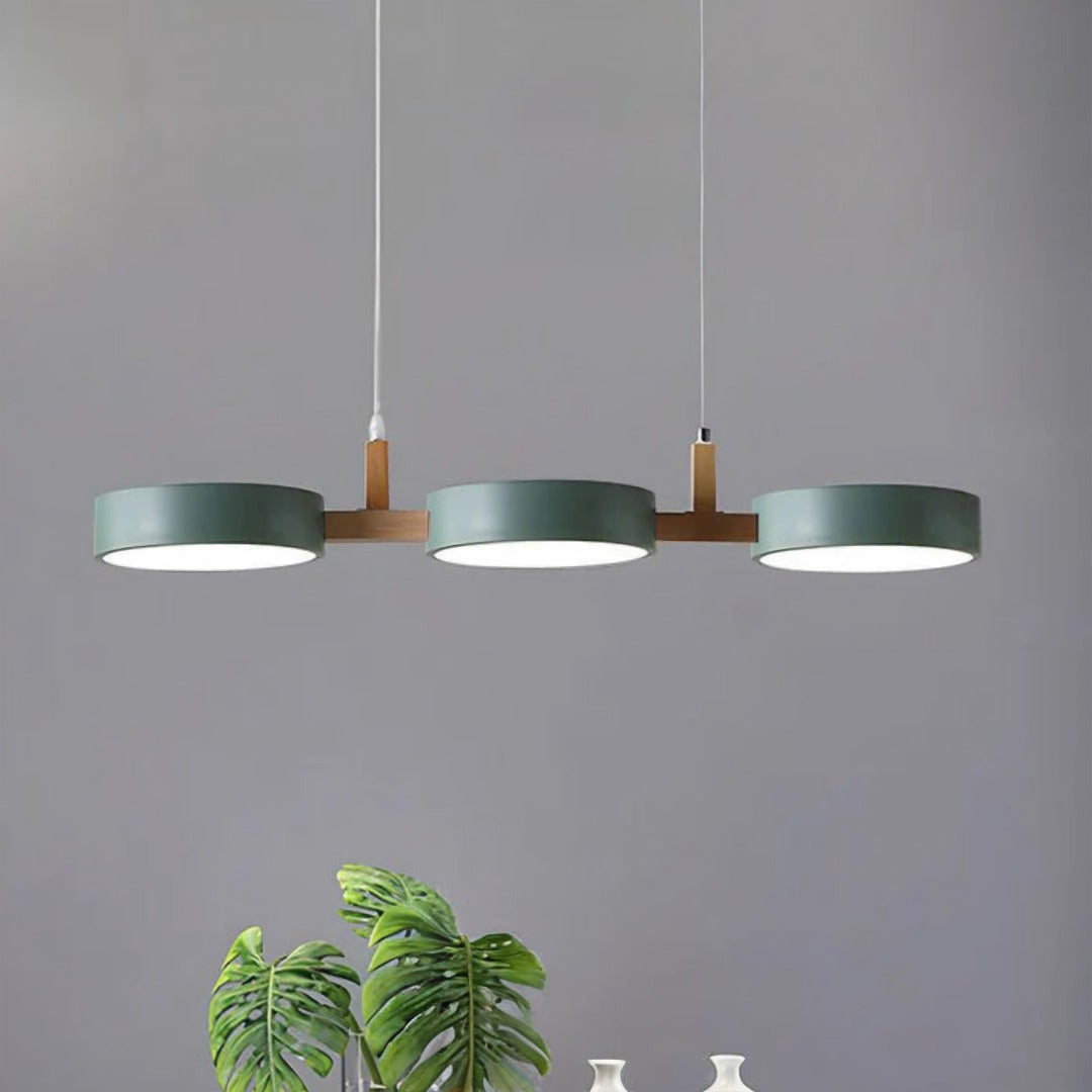 Ronde hanglamp met houten details 77cm LED verlichting eetkamer woonkamer keuken scandinavisch design | Sansoti