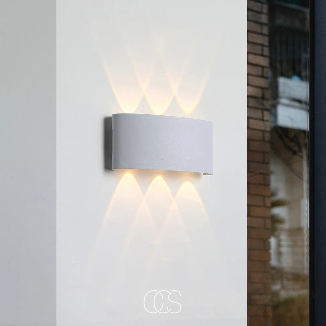 Wandlamp Buiten IP65 Dubbele Lichtbundel Aluminium Warm Wit LED Gevelverlichting voor Terras Tuin en Entree | Sansoti