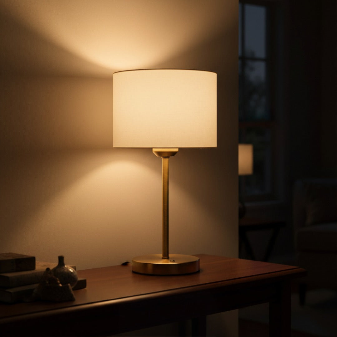 Tafelverlichting Metaal Textiel Gouden Afwerking Sfeerlamp Modern Interieur Woonkamer Slaapkamer Nachtkastje | Sansoti
