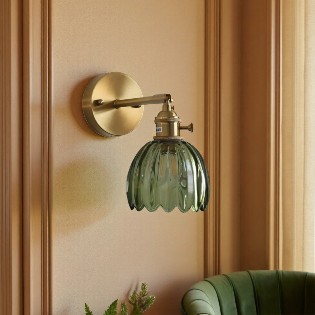 Glazen Wandlamp Tulpvorm E27 Vintage Design Sfeerlicht Woonkamer Slaapkamer Hal Accentverlichting Retro | Sansoti
