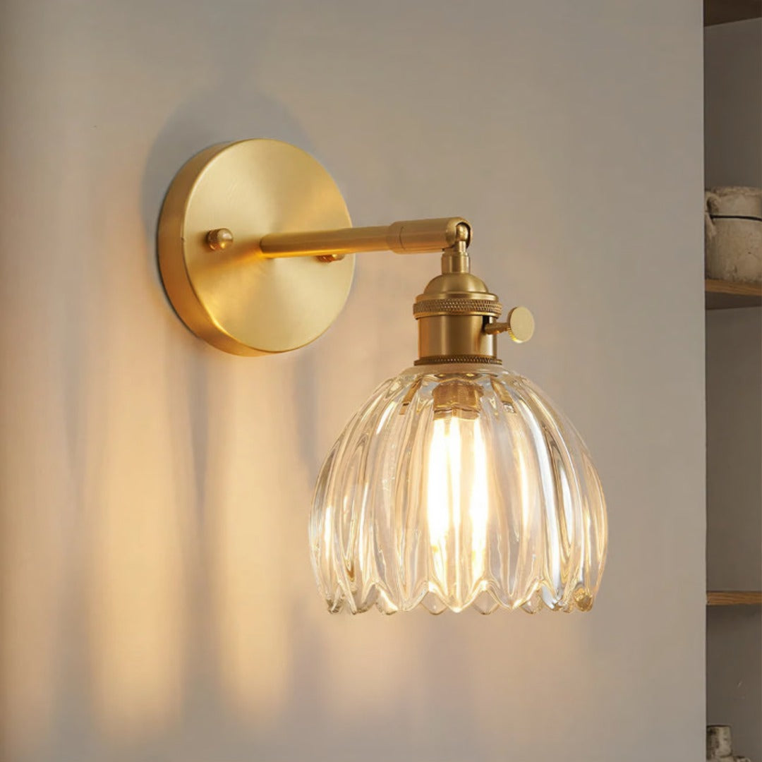 Glazen Wandlamp Tulpvorm E27 Vintage Design Sfeerlicht Woonkamer Slaapkamer Hal Accentverlichting Retro | Sansoti