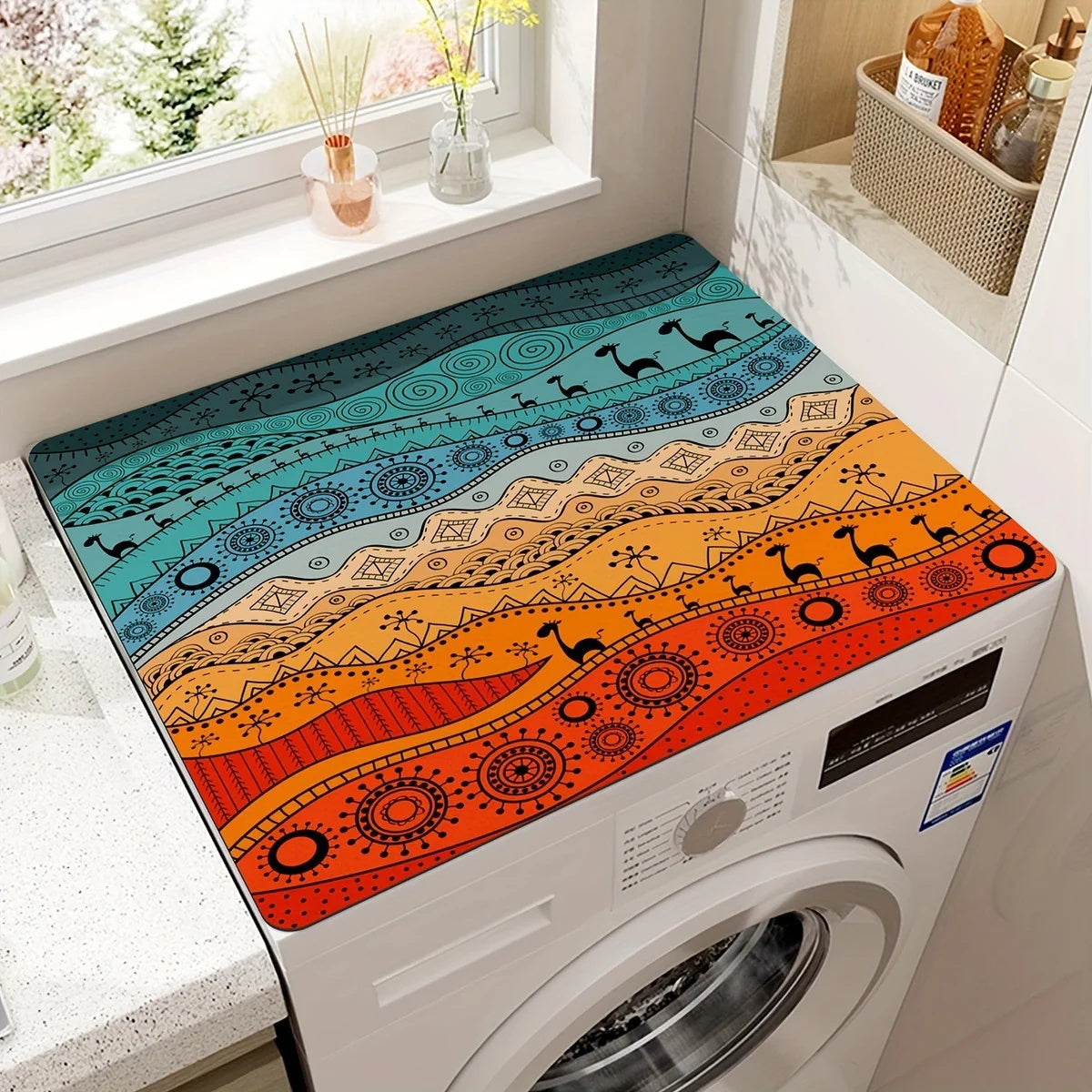 Beschermende Apparaatmat met Retro of Modern Design – Anti-Slip Microvezeldoek voor Keukenapparaten – Stijlvolle Bescherming tegen Krassen, Stof en Vocht – Verkrijgbaar in Retro Plaid, Blauw, Grijs, Desert en Abstract – 20x24 inch | Sansoti