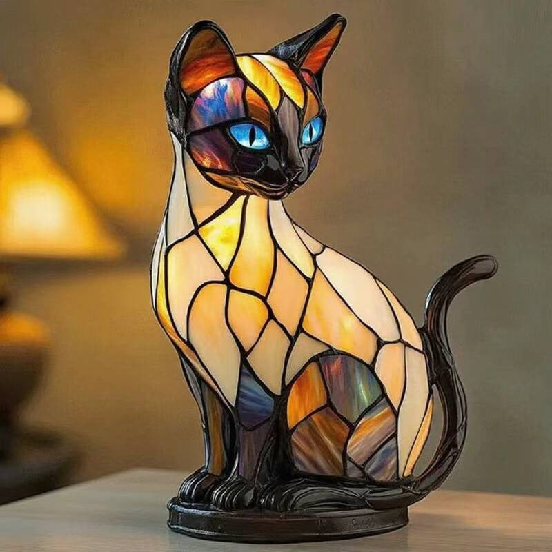 Handgemaakte Kattenverlichting Warm Licht Decoratieve Tafellamp Sfeerverlichting Dierendesign Nachtkastje Slaapkamer Woonkamer Geschenk Kattenliefhebber | Sansoti