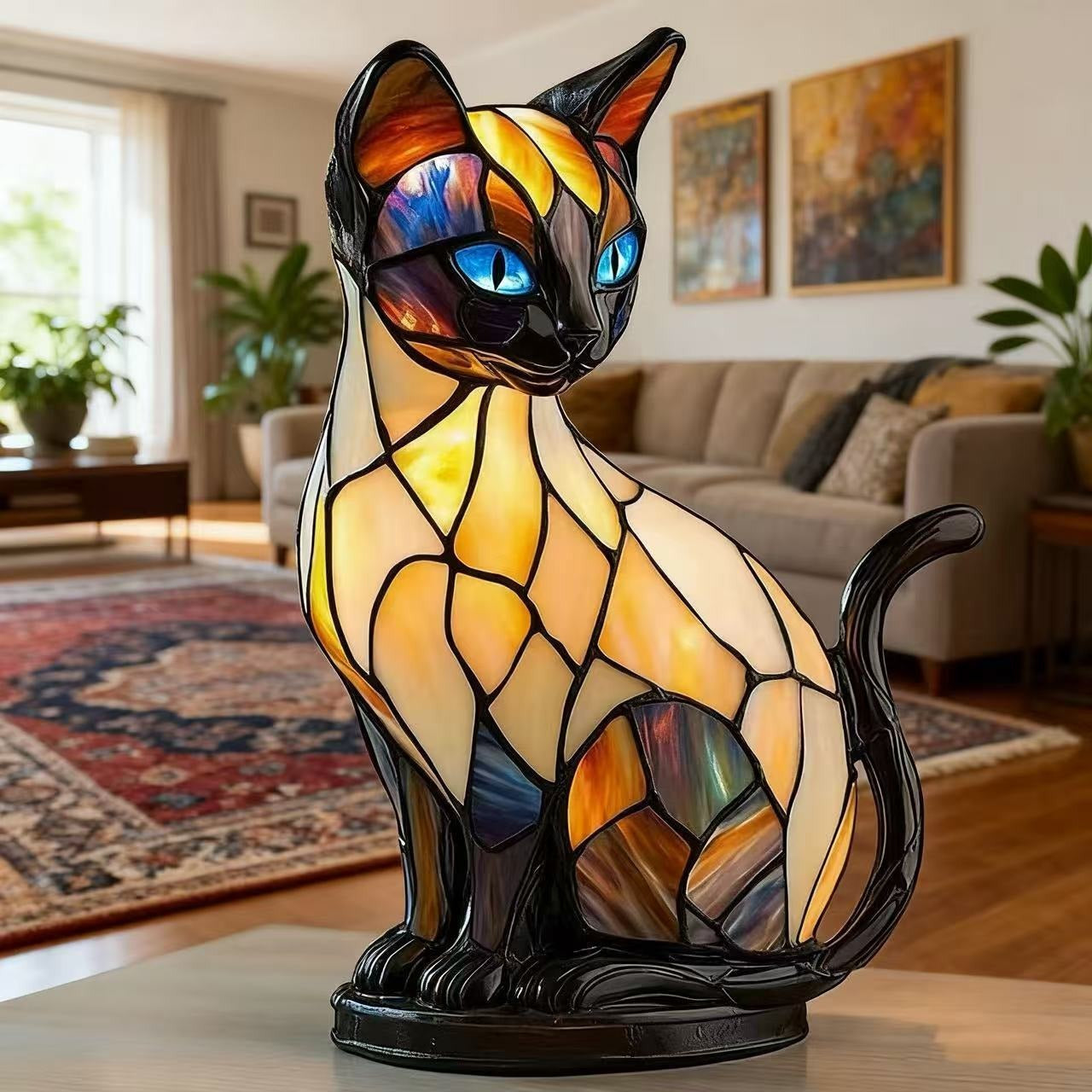 Handgemaakte Kattenverlichting Warm Licht Decoratieve Tafellamp Sfeerverlichting Dierendesign Nachtkastje Slaapkamer Woonkamer Geschenk Kattenliefhebber | Sansoti
