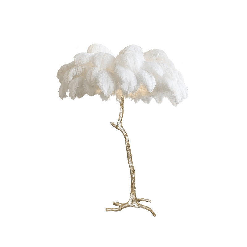 Lampadaire Plumes Palmier Résine Décoratif Blanc Chaud Salon Chambre Lampadaire | Restfield