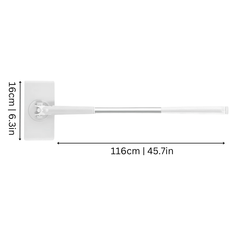 Flat Mop with Click System for Cloths 71-116cm Telescopic Floor Wiper Hands-Free Dirt Cleaning | Sansoti