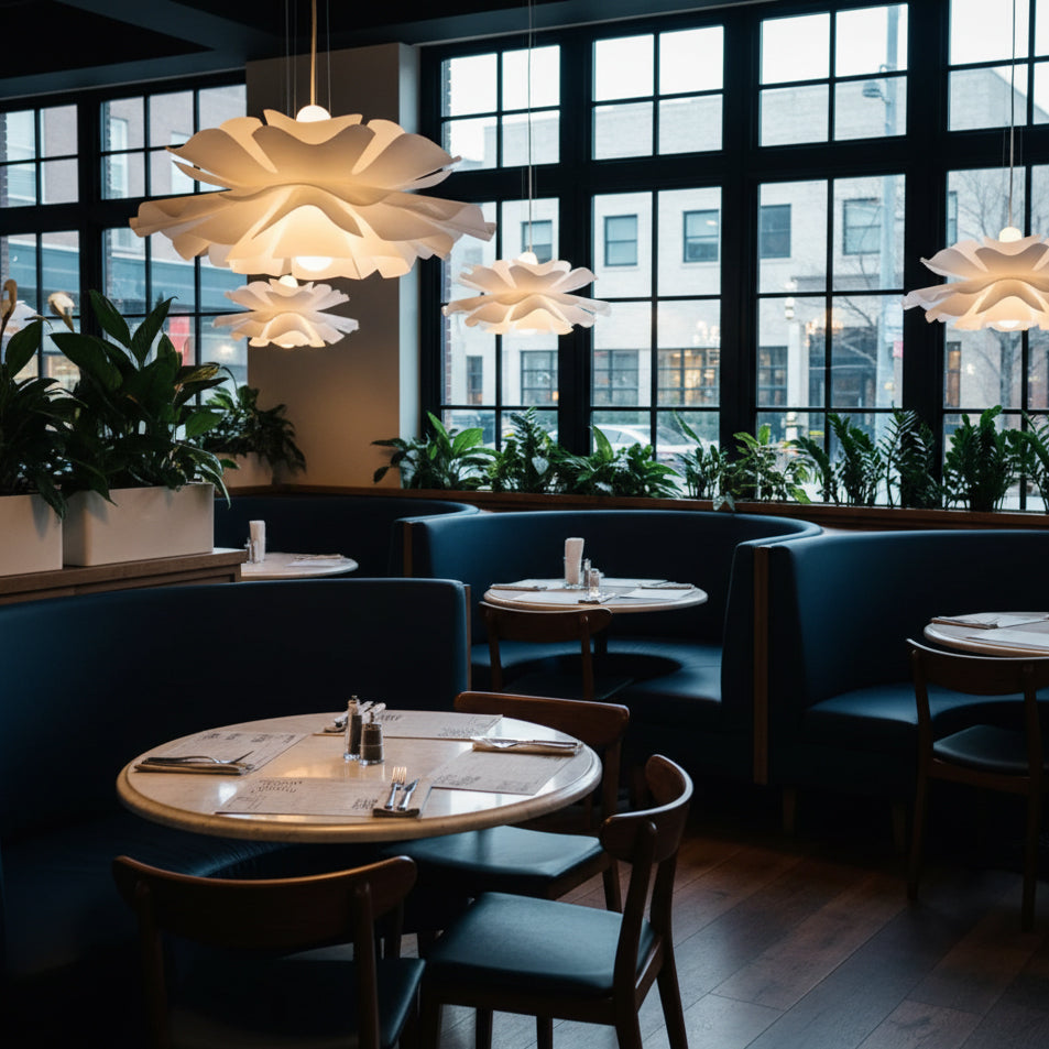 Lotus Hanglamp Wit Acryl Bloemblaadjes Nordic Design Modern Interieur Eettafel Woonkamer Scandinavisch Minimalistisch | Sansoti