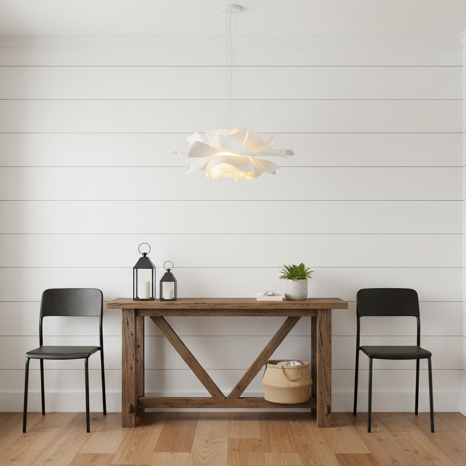Lotus Hanglamp Wit Acryl Bloemblaadjes Nordic Design Modern Interieur Eettafel Woonkamer Scandinavisch Minimalistisch | Sansoti