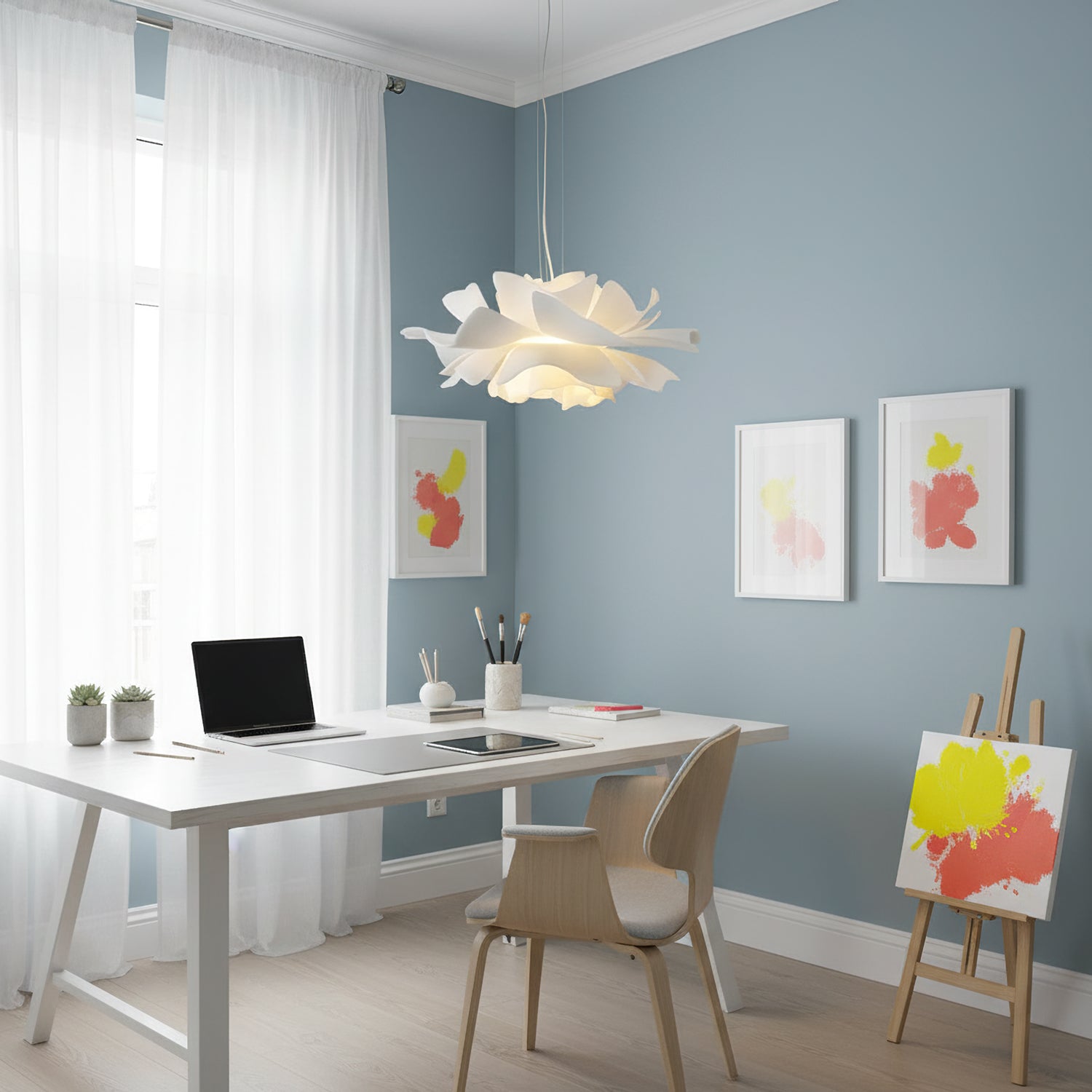 Lotus Hanglamp Wit Acryl Bloemblaadjes Nordic Design Modern Interieur Eettafel Woonkamer Scandinavisch Minimalistisch | Sansoti