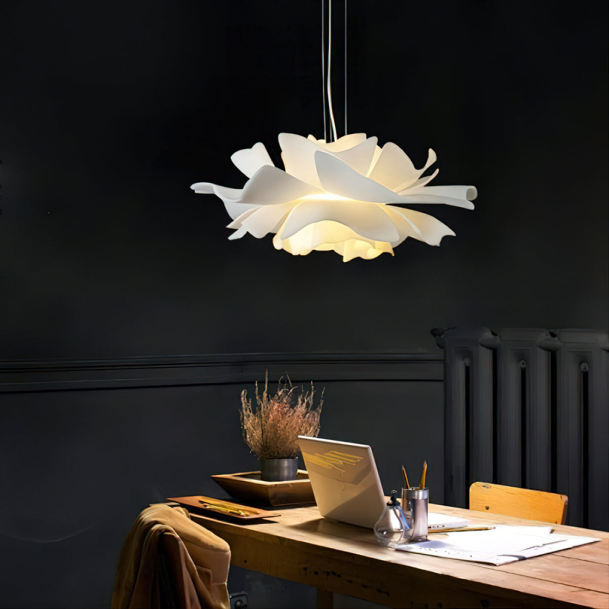 Lotus Hanglamp Wit Acryl Bloemblaadjes Nordic Design Modern Interieur Eettafel Woonkamer Scandinavisch Minimalistisch | Sansoti
