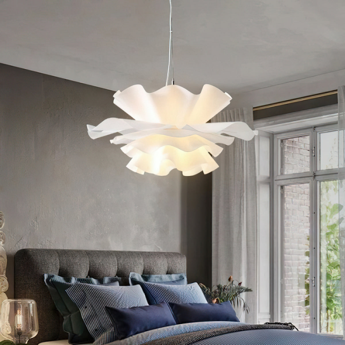 Lotus Hanglamp Wit Acryl Bloemblaadjes Nordic Design Modern Interieur Eettafel Woonkamer Scandinavisch Minimalistisch | Sansoti