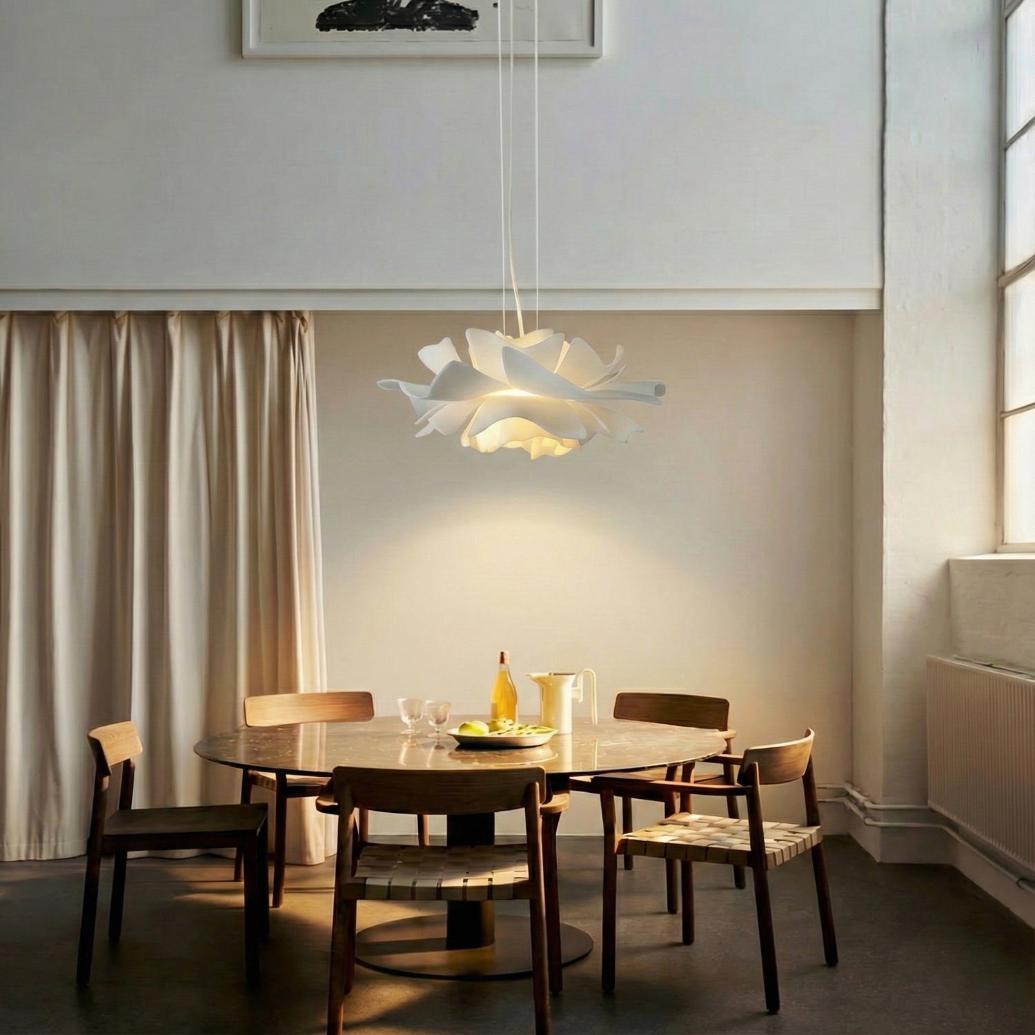 Lotus Hanglamp Wit Acryl Bloemblaadjes Nordic Design Modern Interieur Eettafel Woonkamer Scandinavisch Minimalistisch | Sansoti