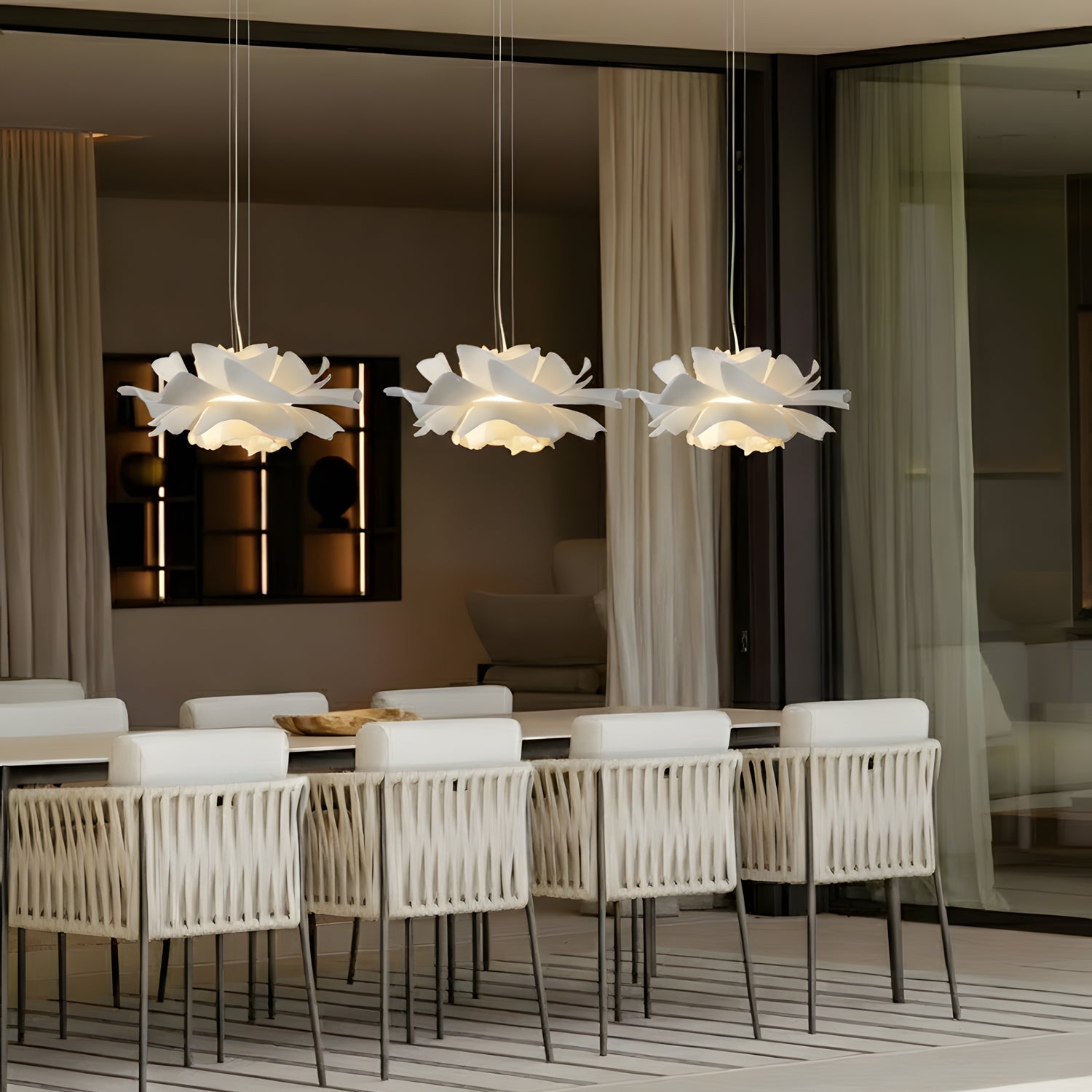 Lotus Hanglamp Wit Acryl Bloemblaadjes Nordic Design Modern Interieur Eettafel Woonkamer Scandinavisch Minimalistisch | Sansoti