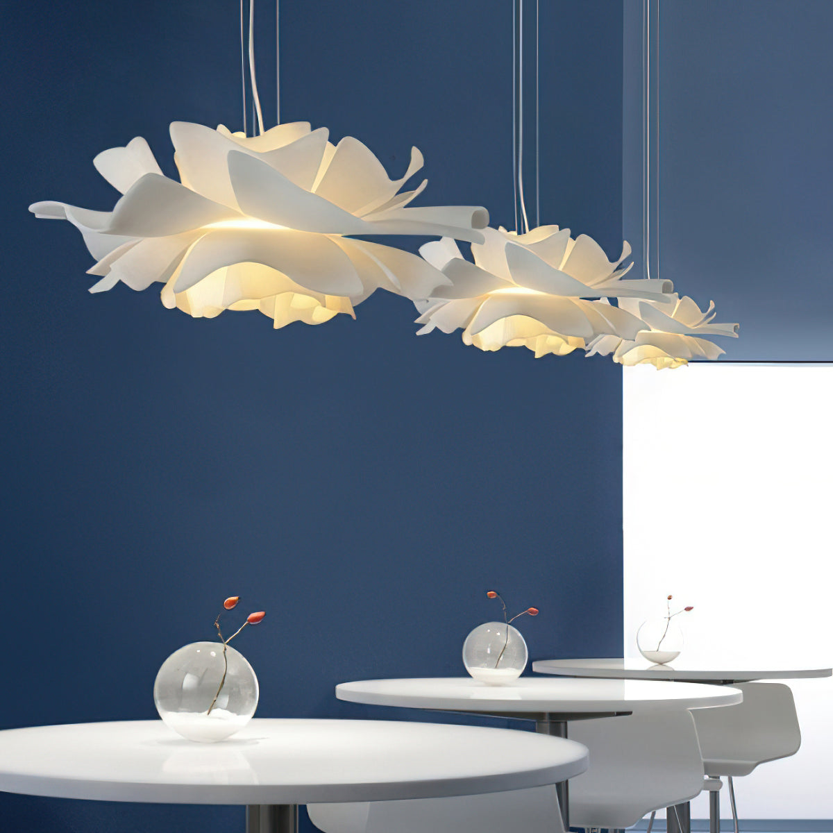 Lotus Hanglamp Wit Acryl Bloemblaadjes Nordic Design Modern Interieur Eettafel Woonkamer Scandinavisch Minimalistisch | Sansoti