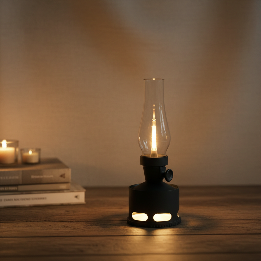 Wiederaufladbare Vintage-LED-Laterne mit Kippschutz und Ausblasfunktion, 4000mAh-Akku, 10 Lichtmodi | Sansoti