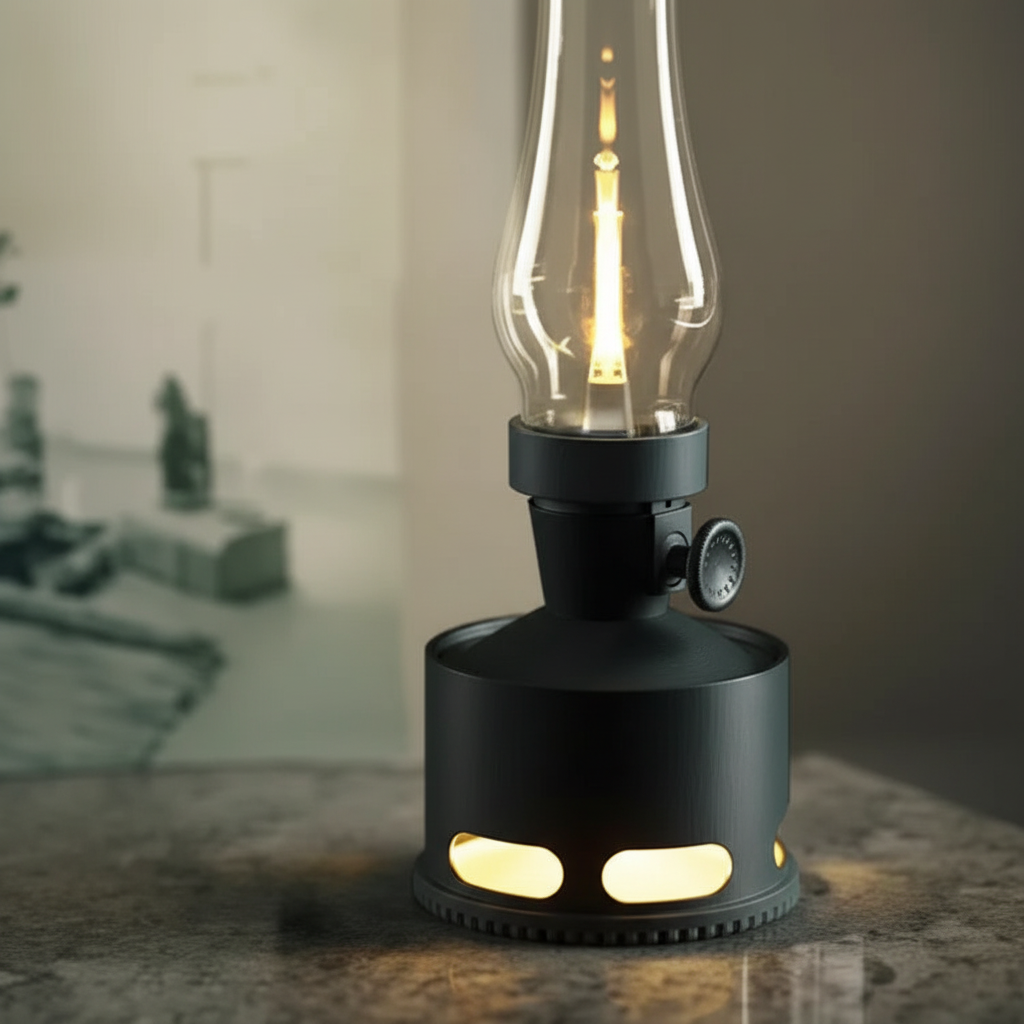 Wiederaufladbare Vintage-LED-Laterne mit Kippschutz und Ausblasfunktion, 4000mAh-Akku, 10 Lichtmodi | Sansoti