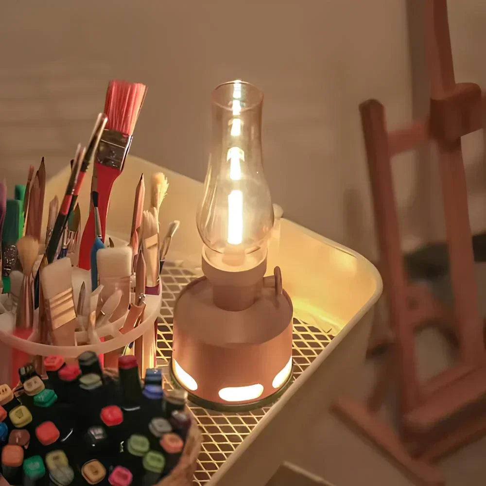 Wiederaufladbare Vintage-LED-Laterne mit Kippschutz und Ausblasfunktion, 4000mAh-Akku, 10 Lichtmodi | Sansoti