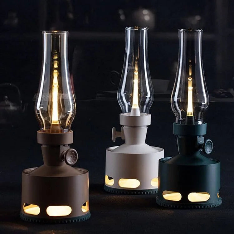 Wiederaufladbare Vintage-LED-Laterne mit Kippschutz und Ausblasfunktion, 4000mAh-Akku, 10 Lichtmodi | Sansoti