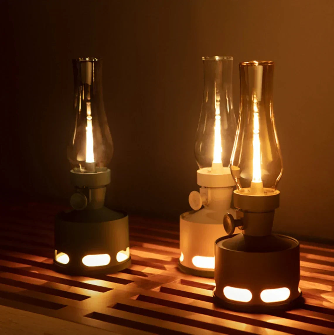 Wiederaufladbare Vintage-LED-Laterne mit Kippschutz und Ausblasfunktion, 4000mAh-Akku, 10 Lichtmodi | Sansoti