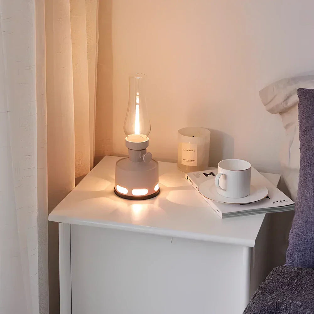 Wiederaufladbare Vintage-LED-Laterne mit Kippschutz und Ausblasfunktion, 4000mAh-Akku, 10 Lichtmodi | Sansoti