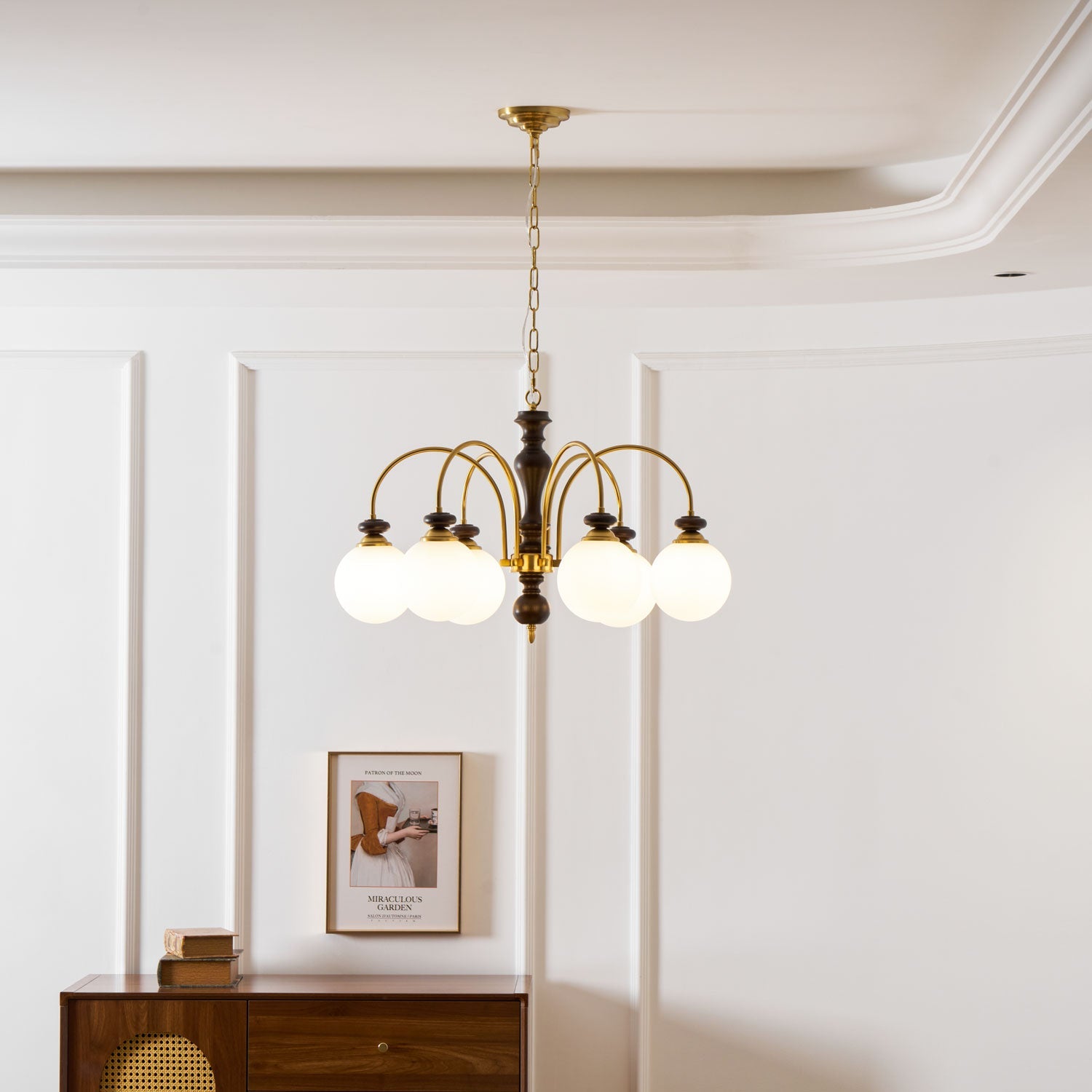 Suspension Industrielle 8 Bras Couleur Noyer Or Salon Salle à Manger Lampe Araignée Vintage Suspension Plafonnier Réglable | Restfield