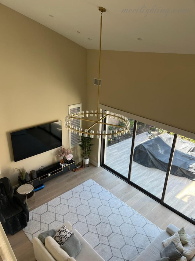 Ronde Kristallen Kroonluchter 152cm 72 Lichtpunten Messing Zwart Nikkel Eetkamer Woonkamer Luxe Verlichting | Sansoti