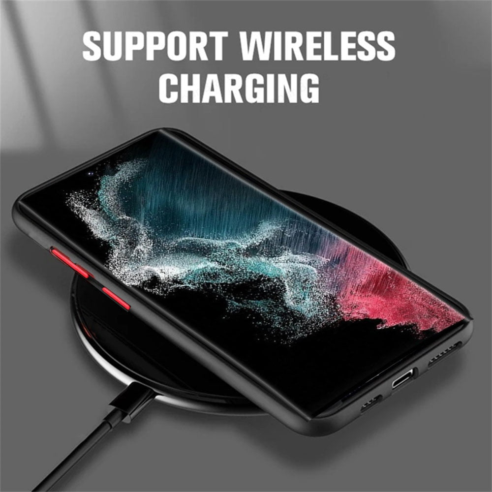 Magnetische Silikon-Handyhülle für Samsung Galaxy, matte Oberfläche, kabelloses Laden, vollständiger Schutz | Sansoti