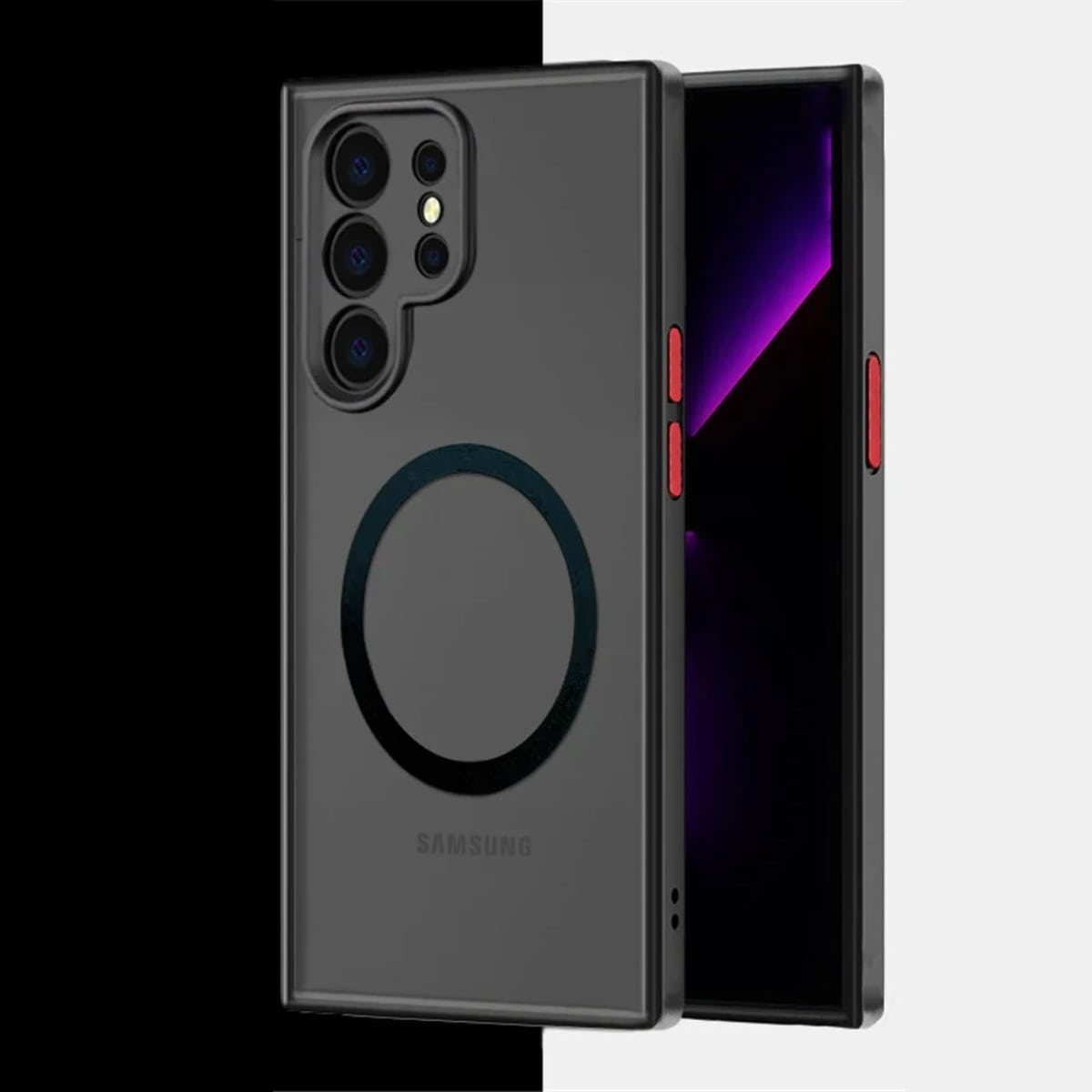 Magnetische Silikon-Handyhülle für Samsung Galaxy, matte Oberfläche, kabelloses Laden, vollständiger Schutz | Sansoti