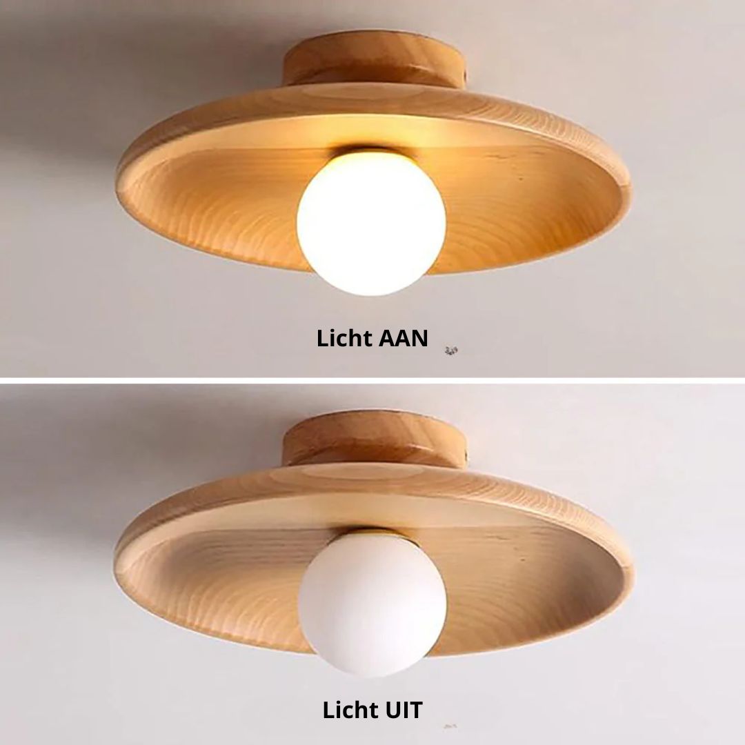 LED Plafondlamp Hout 15cm G4 Warm Licht Woonkamer Slaapkamer Gang Houten Plafondlamp Compact Rond Design | Sansoti