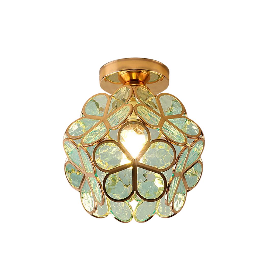 Floyem Flower Deckenleuchte 20cm Acryl Gold Flur Schlafzimmer Blumen-Design Beleuchtung kompakte Deckenleuchte Flurlampe | Restfield