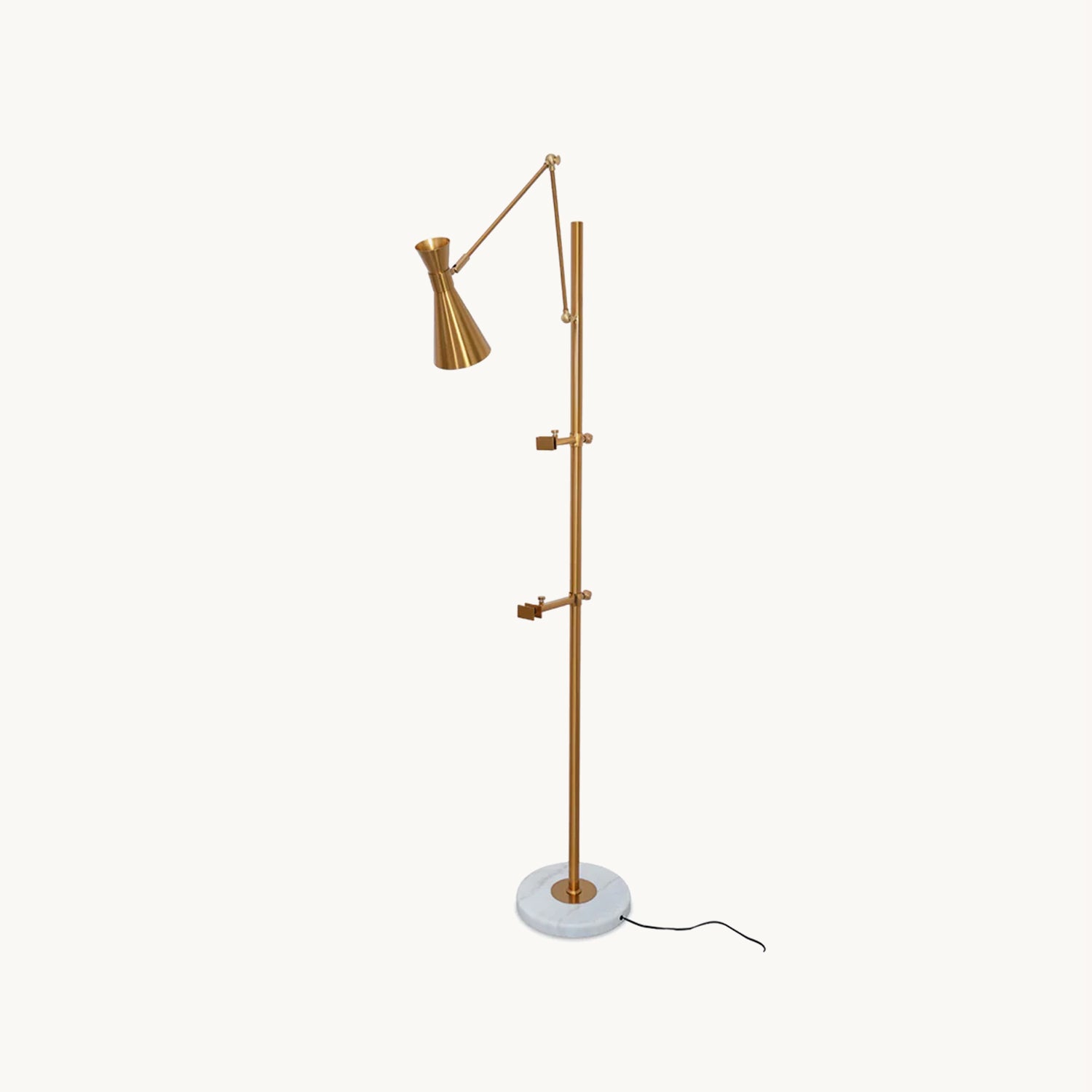 Vloerlamp met Ezelhouder Goudkleurig Frame Marmeren Voet E26/E27 Max 40W Moderne Verlichting voor Kunstwerken en Interieur | Sansoti