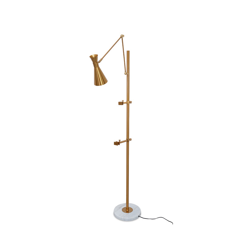 Vloerlamp met Ezelhouder Goudkleurig Frame Marmeren Voet E26/E27 Max 40W Moderne Verlichting voor Kunstwerken en Interieur | Sansoti