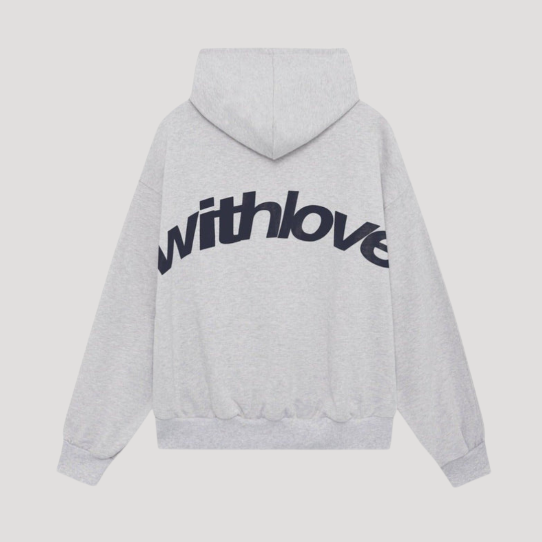 Women's Oversized Hoodie with Bold Print and Kangaroo Pocket - Stylish Casual Sweater for Autumn and Winter | Sansoti