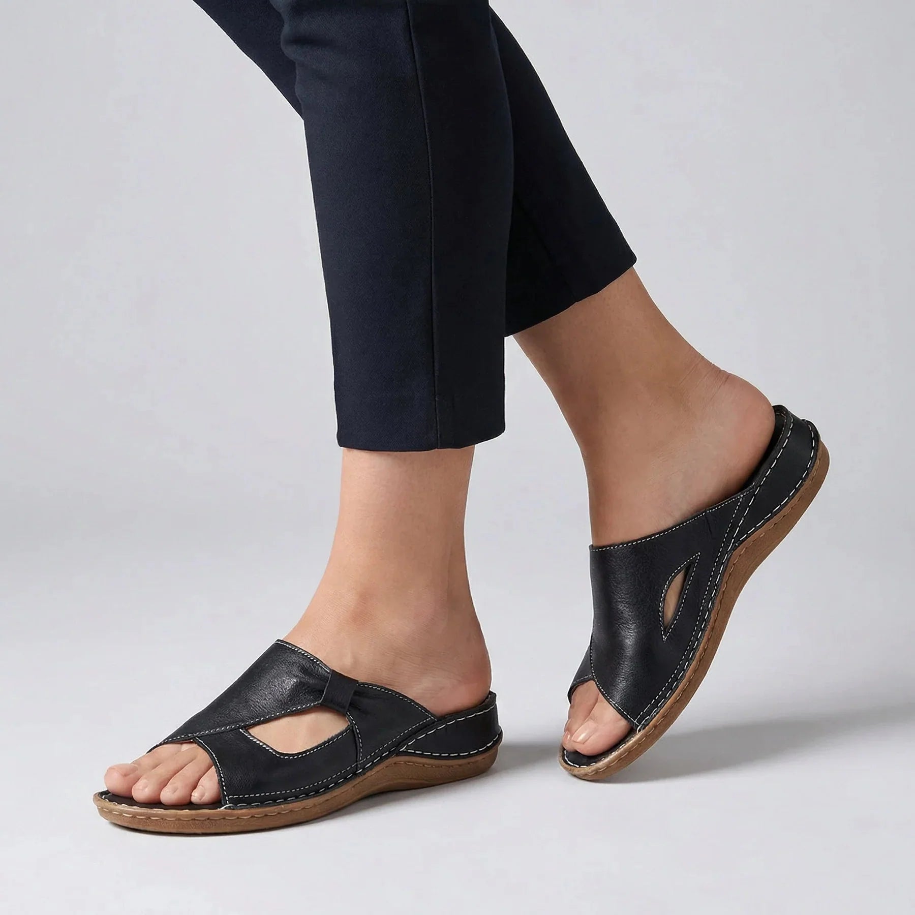 Comfortabele Leren Sandalen met Voetboogondersteuning voor Dames Maat 35-43 | Sansoti