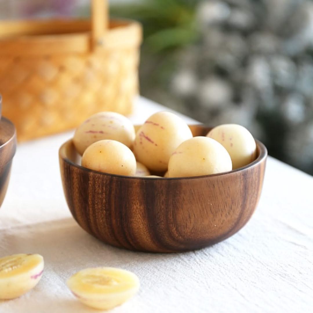 Set de saladiers et de corbeilles à fruits ronds en bambou et bois naturel, de différentes tailles, durable, pour la cuisine | Sansoti