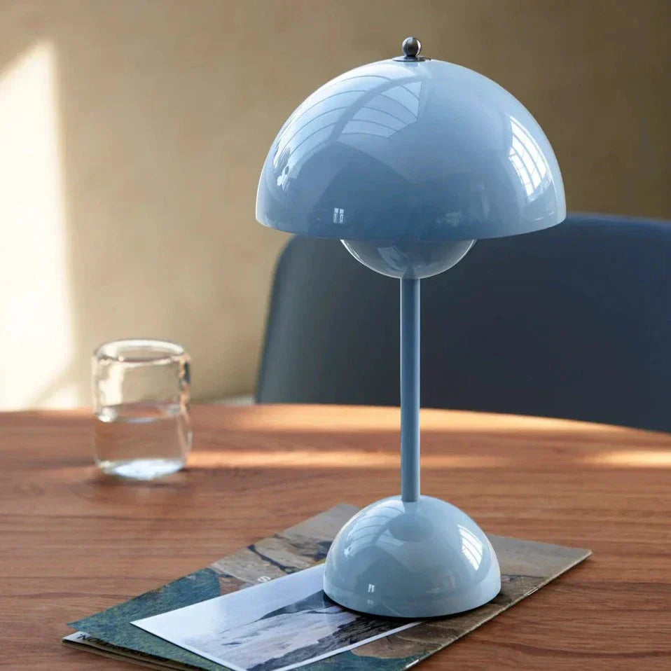 Tafellamp paddenstoel LED USB oplaadbaar draadloos nachtkastje bureau sfeerlicht interieur | Sansoti