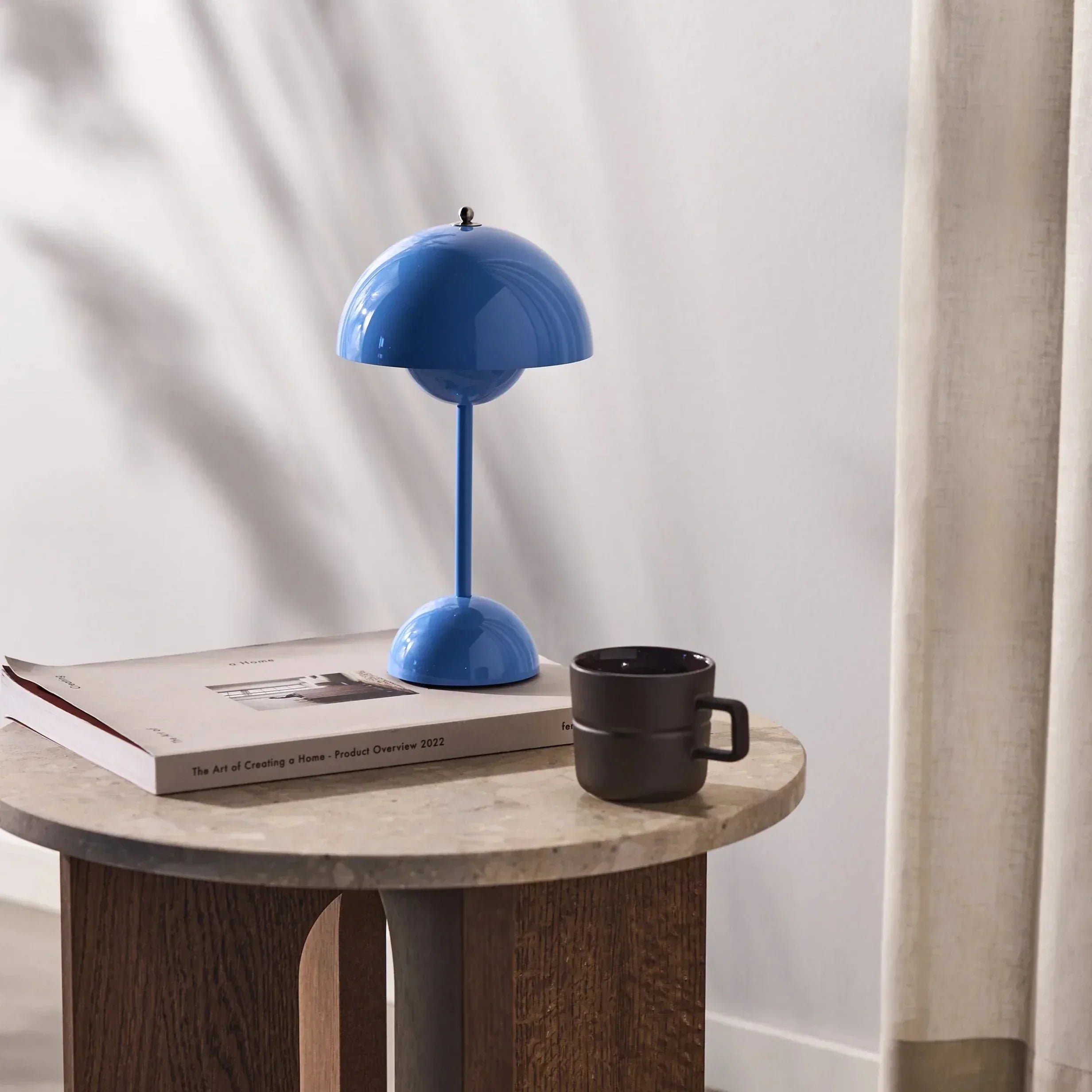 Tafellamp paddenstoel LED USB oplaadbaar draadloos nachtkastje bureau sfeerlicht interieur | Sansoti