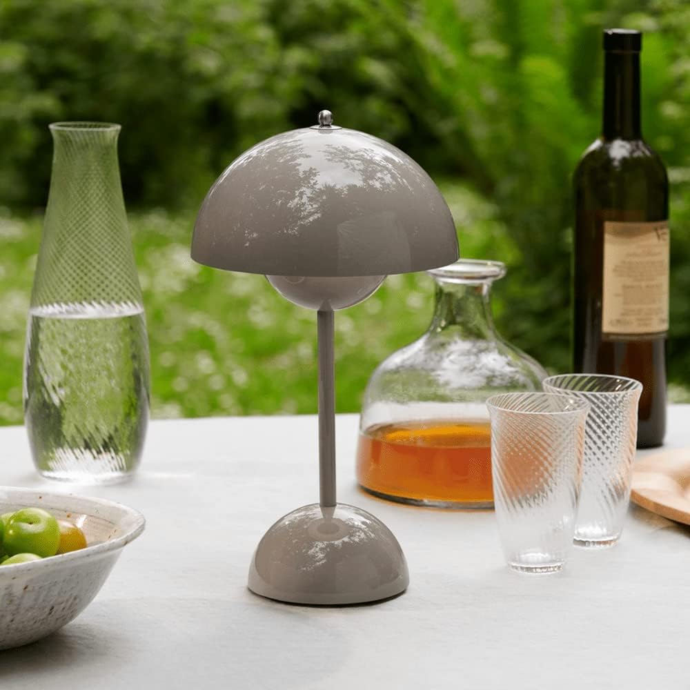 Tafellamp paddenstoel LED USB oplaadbaar draadloos nachtkastje bureau sfeerlicht interieur | Sansoti