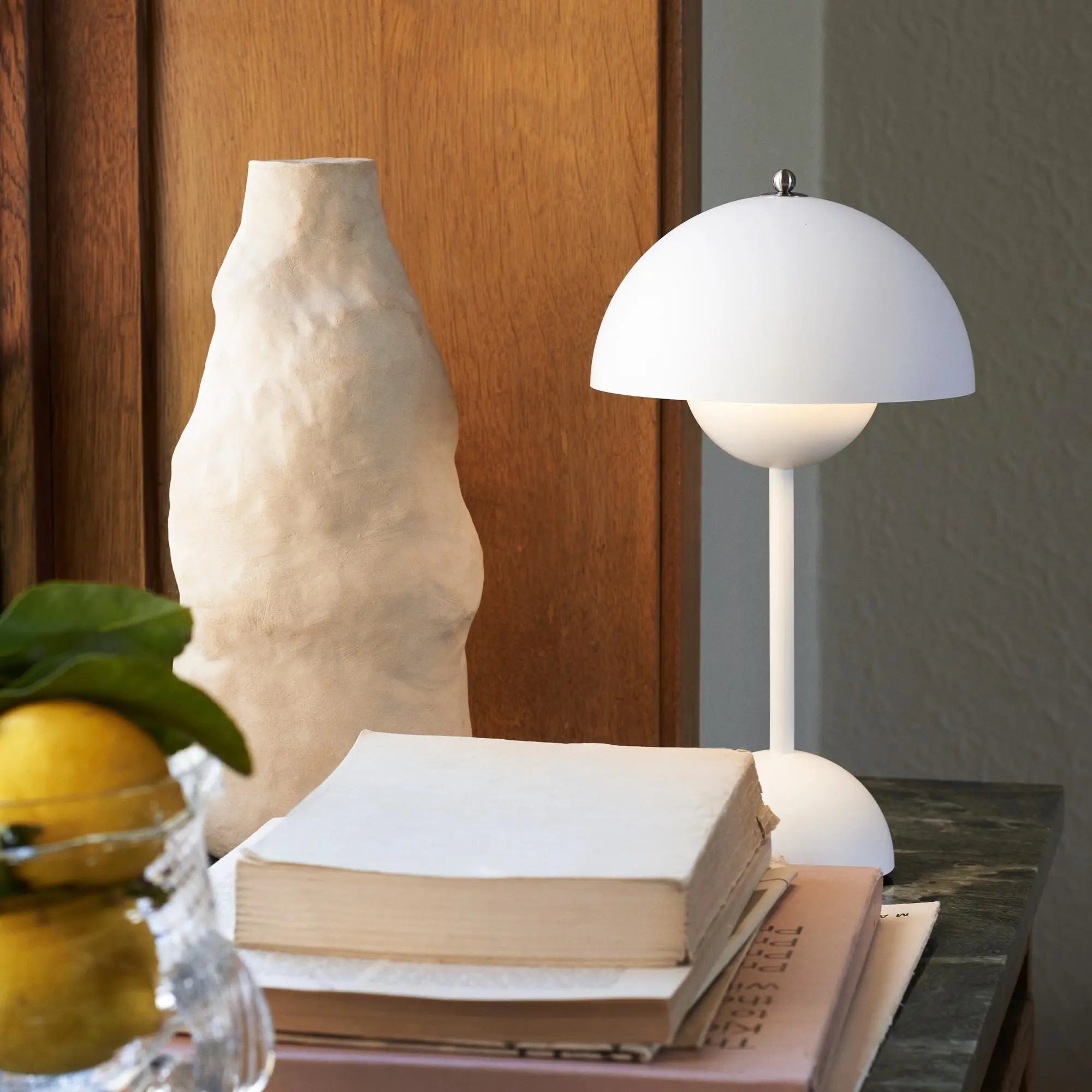 Tafellamp paddenstoel LED USB oplaadbaar draadloos nachtkastje bureau sfeerlicht interieur | Sansoti