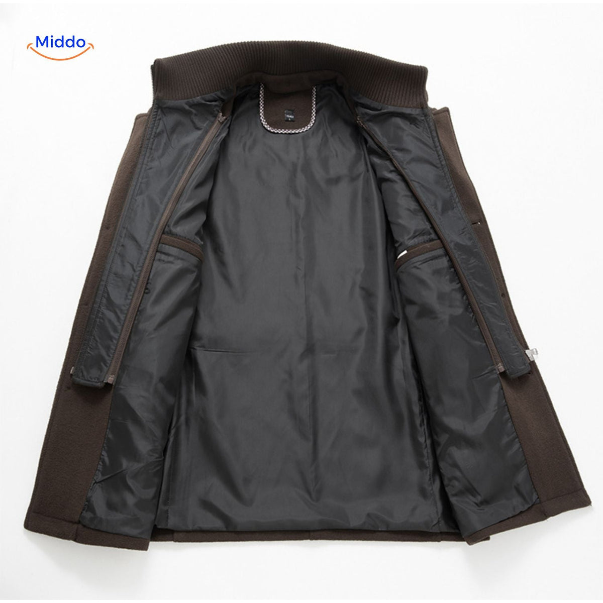 Langer Herren-Wintermantel aus Wollmischung mit doppeltem Kragen, Trenchcoat, Schulterklappen, warm, klassisch und stilvoll für Herbst und Winter | Sansoti