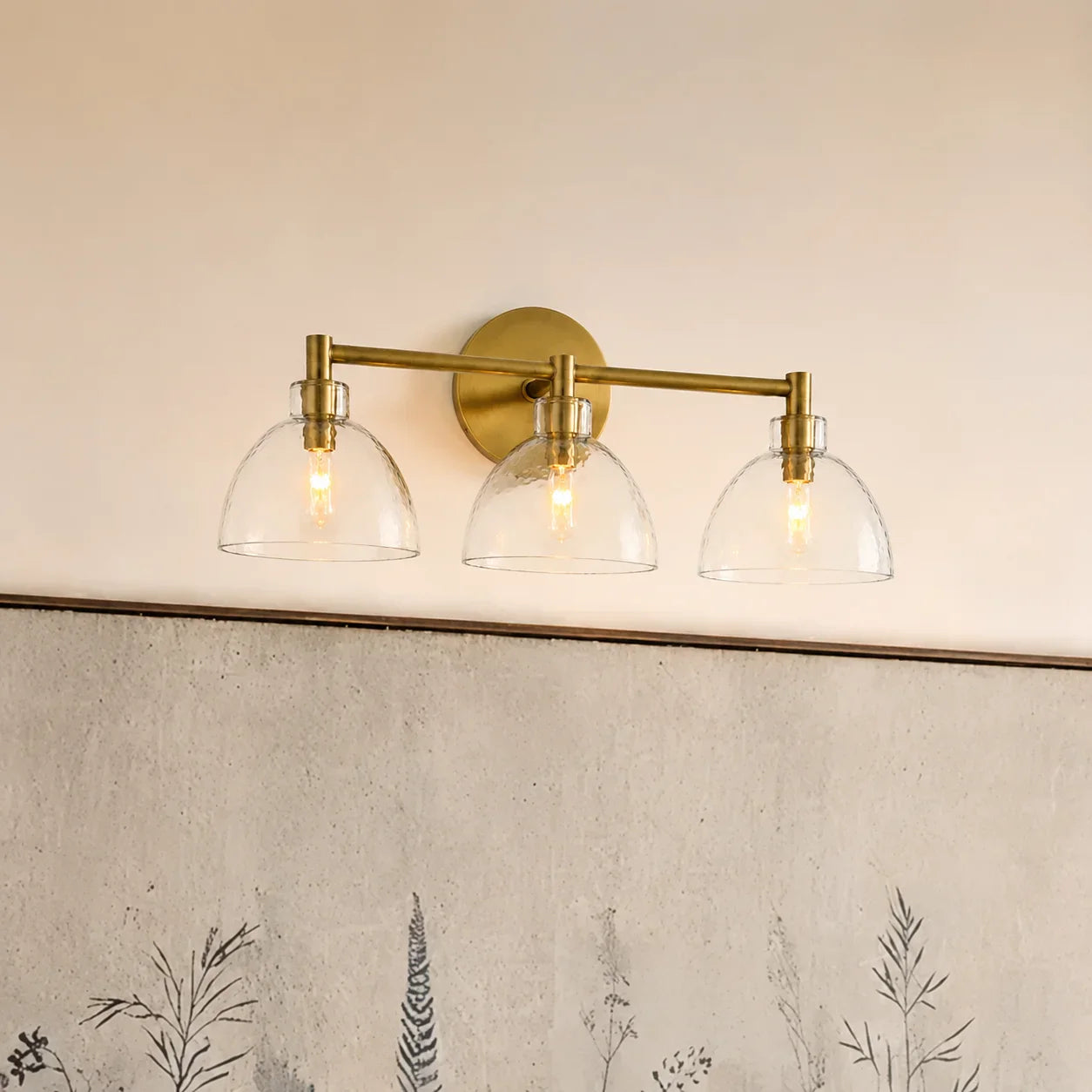 Wandlamp Gerecycled Glas Antique Brass – Minimalistische Wandverlichting voor Badkamer, Gang, Hal & Slaapkamer | Sansoti