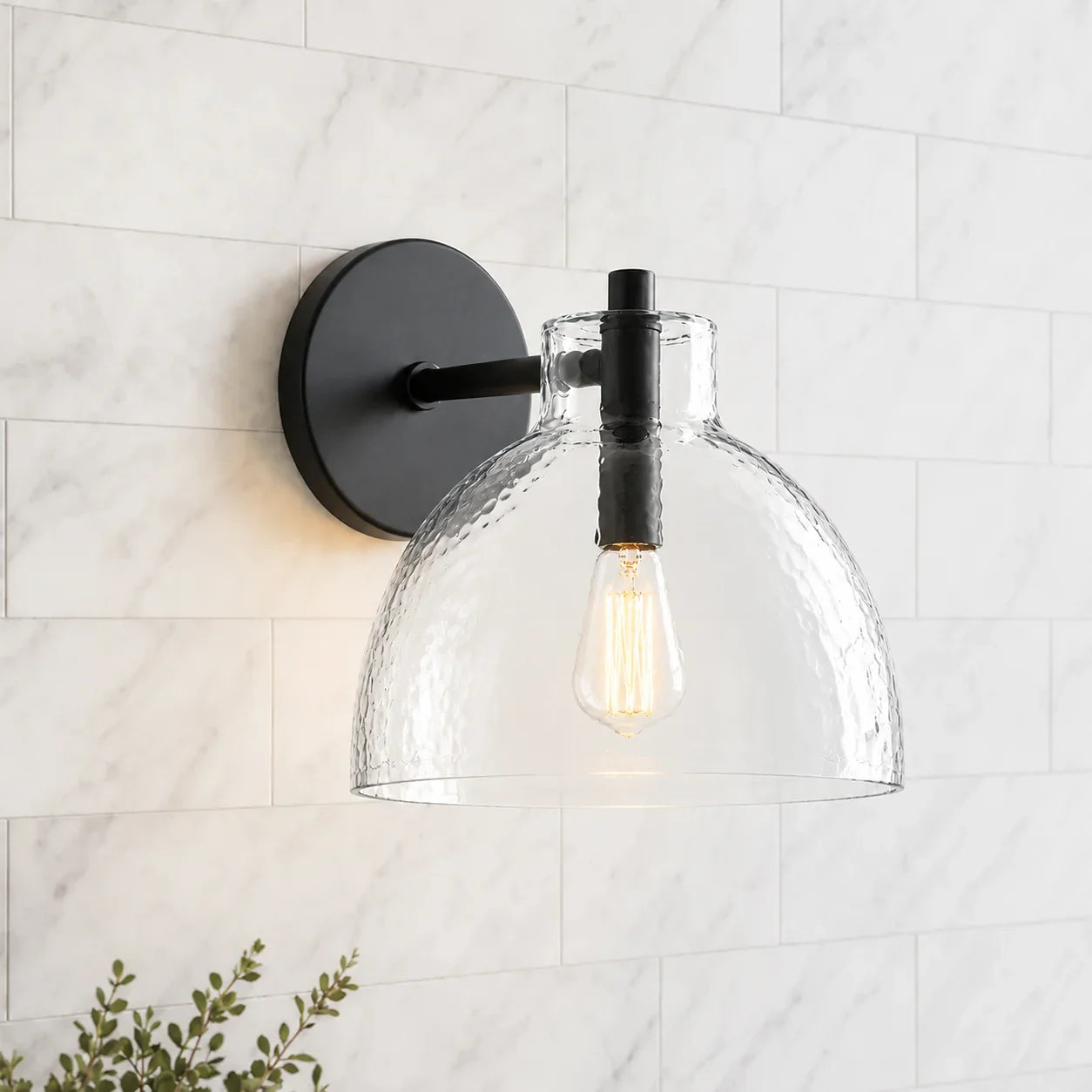Wandlamp Gerecycled Glas Antique Brass – Minimalistische Wandverlichting voor Badkamer, Gang, Hal & Slaapkamer | Sansoti