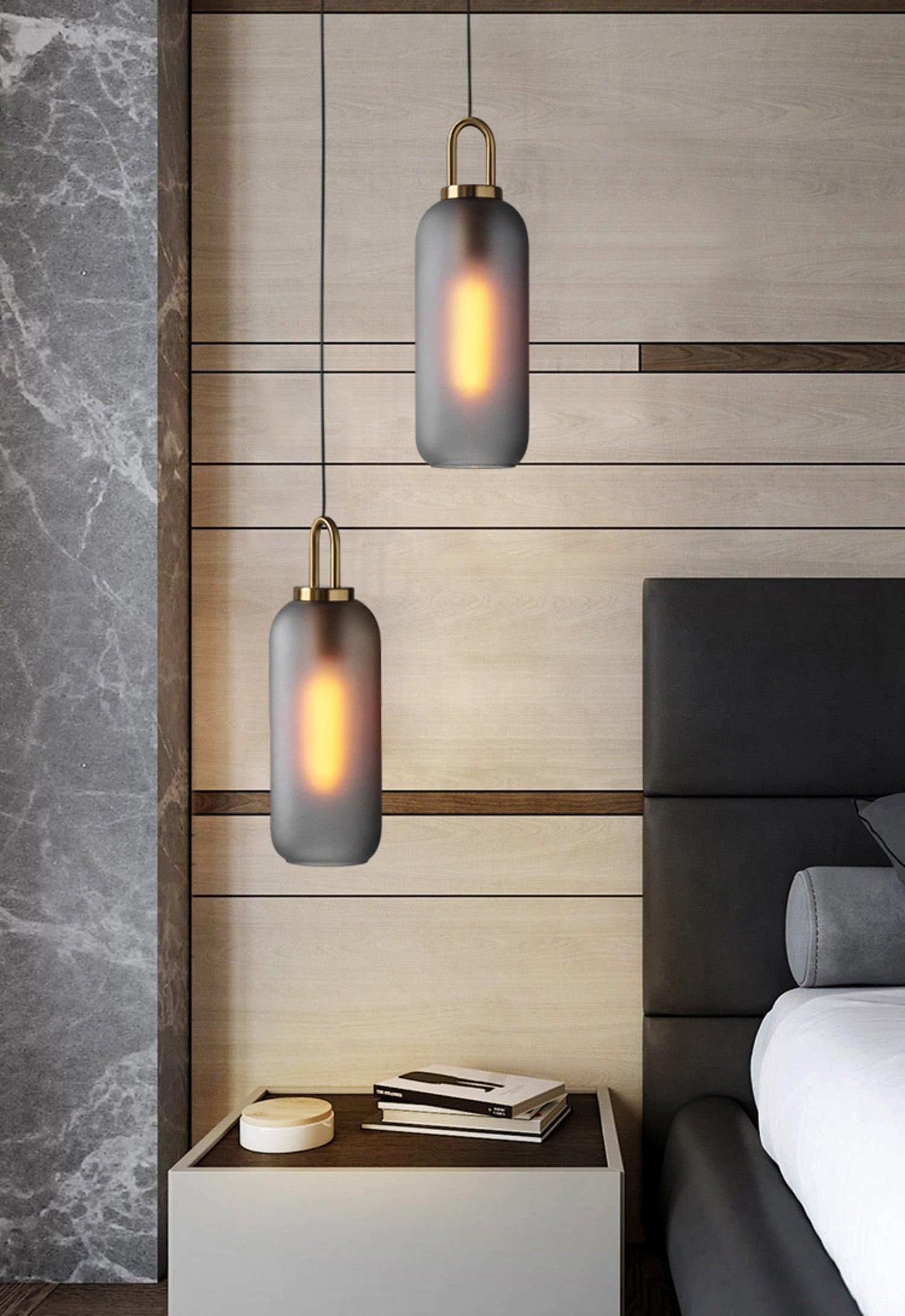 Glazen Hanglamp met Koperen Afwerking – Capsule & Sphere Vormen | Sansoti