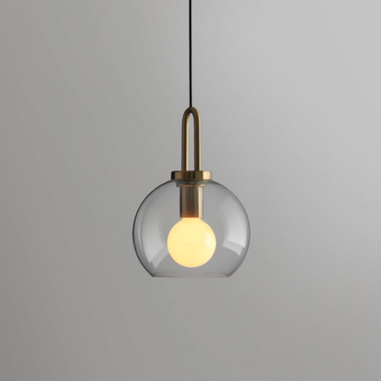 Glazen Hanglamp met Koperen Afwerking – Capsule & Sphere Vormen | Sansoti