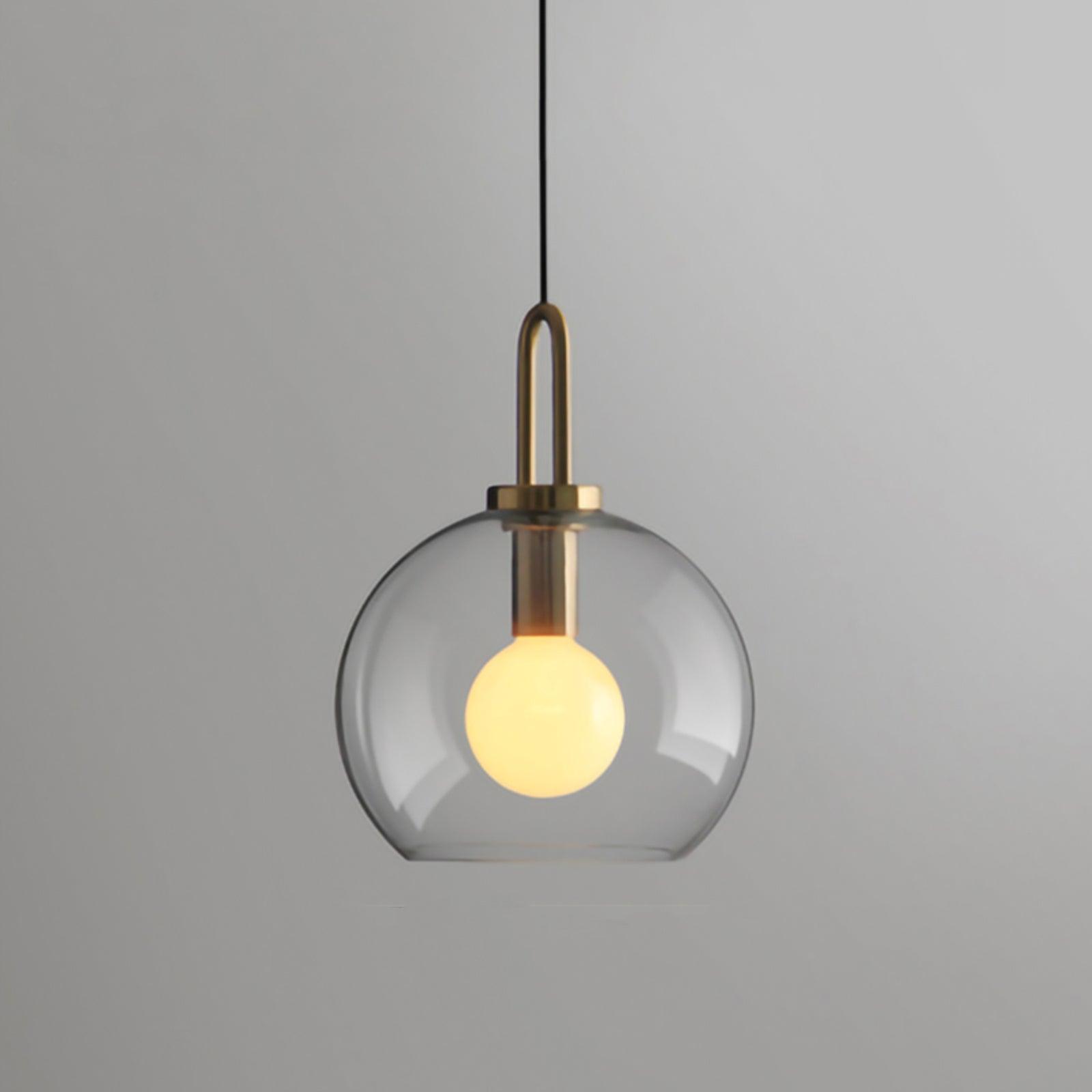 Glazen Hanglamp met Koperen Afwerking – Capsule & Sphere Vormen | Sansoti
