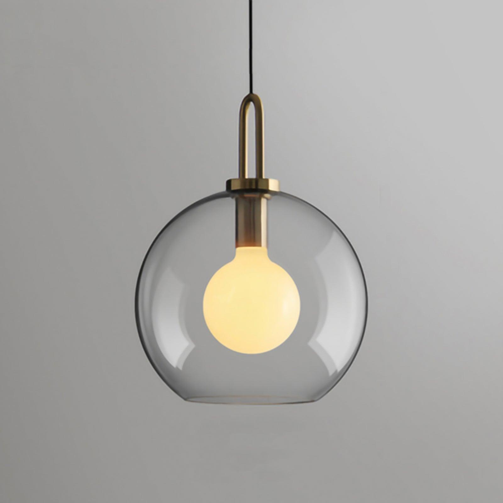 Glazen Hanglamp met Koperen Afwerking – Capsule & Sphere Vormen | Sansoti