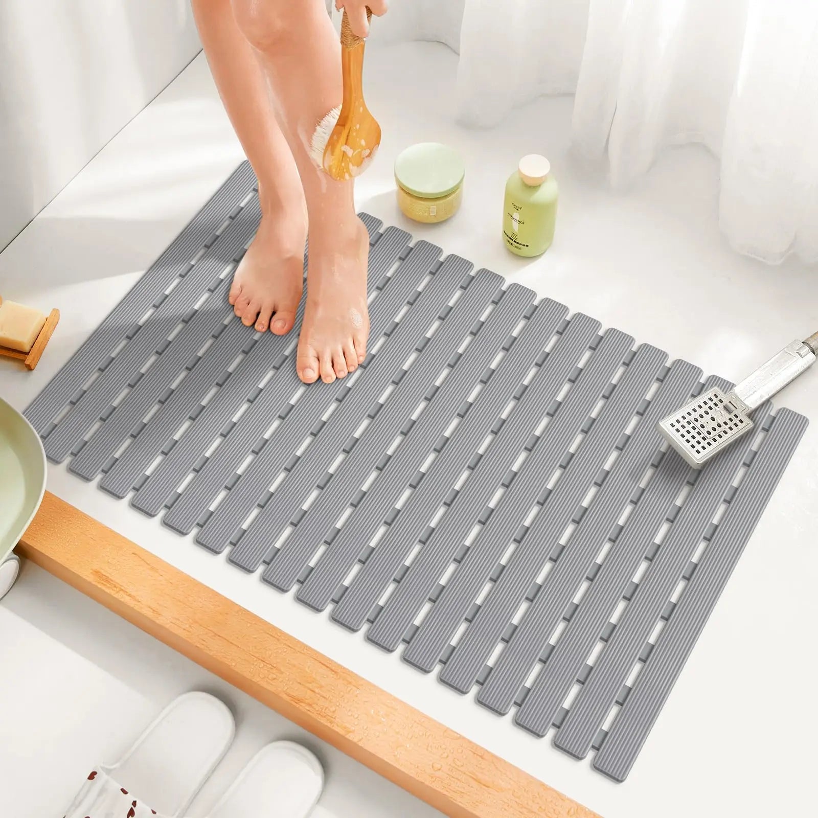 Antislip Badmat met Zuignappen en Drainagegaten 40×63 cm voor Veilig Douchen | Sansoti