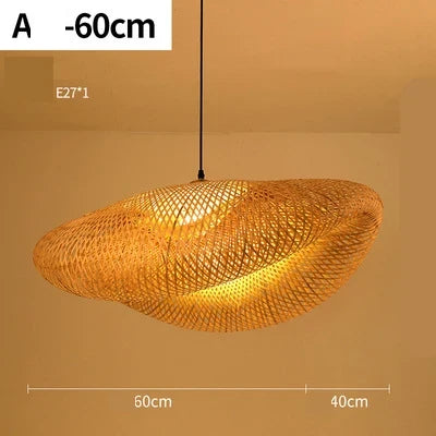 Handgevlochten Rotan Hanglamp Natuurlijk Design Warm Licht Eetkamer Woonkamer Bohemian Stijl Lampenkap | Sansoti